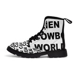 Alien Cowboy World Women's White Canvas Boots