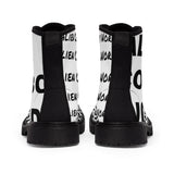 Alien Cowboy World Men's White Canvas Boots