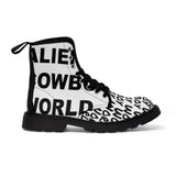 Alien Cowboy World Women's White Canvas Boots