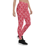 Alien Cowboy World Red Leggings