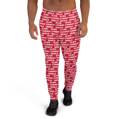 Alien Cowboy World Men's Joggers - Red