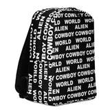 Alien Cowboy World Minimalist Black Backpack