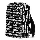 Alien Cowboy World Minimalist Black Backpack