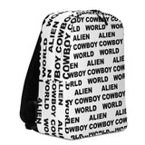 Alien Cowboy World Minimalist White Backpack