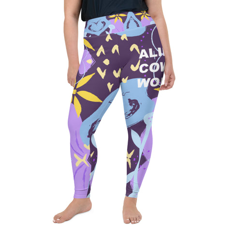 Tropical Purple ACWorld Plus Size Leggings