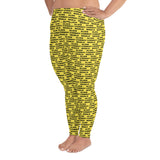 Alien Cowboy World Yellow Plus Size Leggings