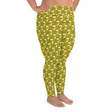 Alien Cowboy World Yellow Plus Size Leggings