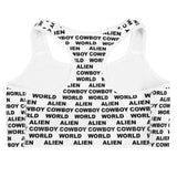 Alien Cowboy World White Sports Bra