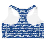 Alien Cowboy World Blue Sports Bra