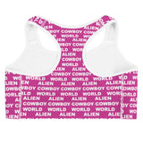 Alien Cowboy World Black Sports bra
