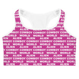 Alien Cowboy World Black Sports bra