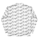 Alien Cowboy Cursive World Unisex Bomber Jacket - White