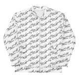Alien Cowboy Cursive World Unisex Bomber Jacket - White