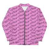 Alien Cowboy Cursive World Unisex Bomber Jacket - Pink