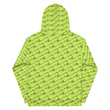 Alien Cowboy Cursive Unisex Hoodie - Highlighter Green