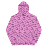 Alien Cowboy Cursive World Unisex Hoodie - Pink