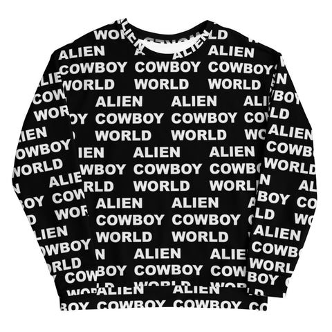 Alien Cowboy World Unisex Sweatshirt - Black