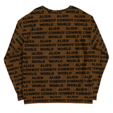 Alien Cowboy World Brown Unisex Sweatshirt