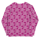 Alien Cowboy World Unisex Sweatshirt - Magenta