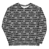 Alien Cowboy World Gray Unisex Sweatshirt