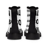 Alien Cowboy World Women's White Canvas Boots