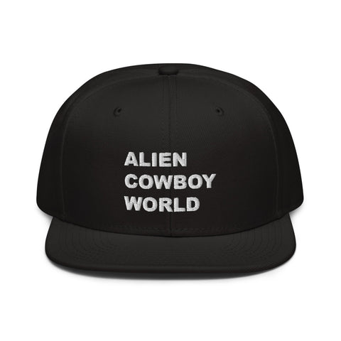 Alien Cowboy World Black Snapback Hat