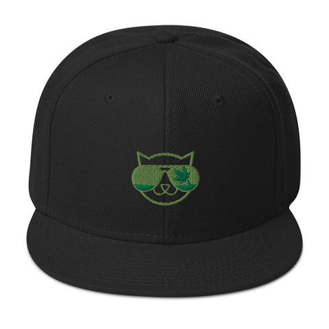 The Happy Cat Black/Green Snapback Hat