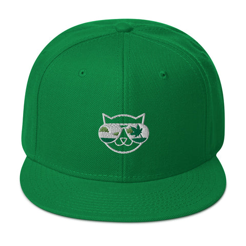 The Happy Cat Green Snapback Hat