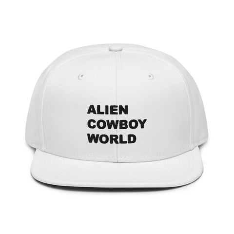 Alien Cowboy World White Snapback Hat